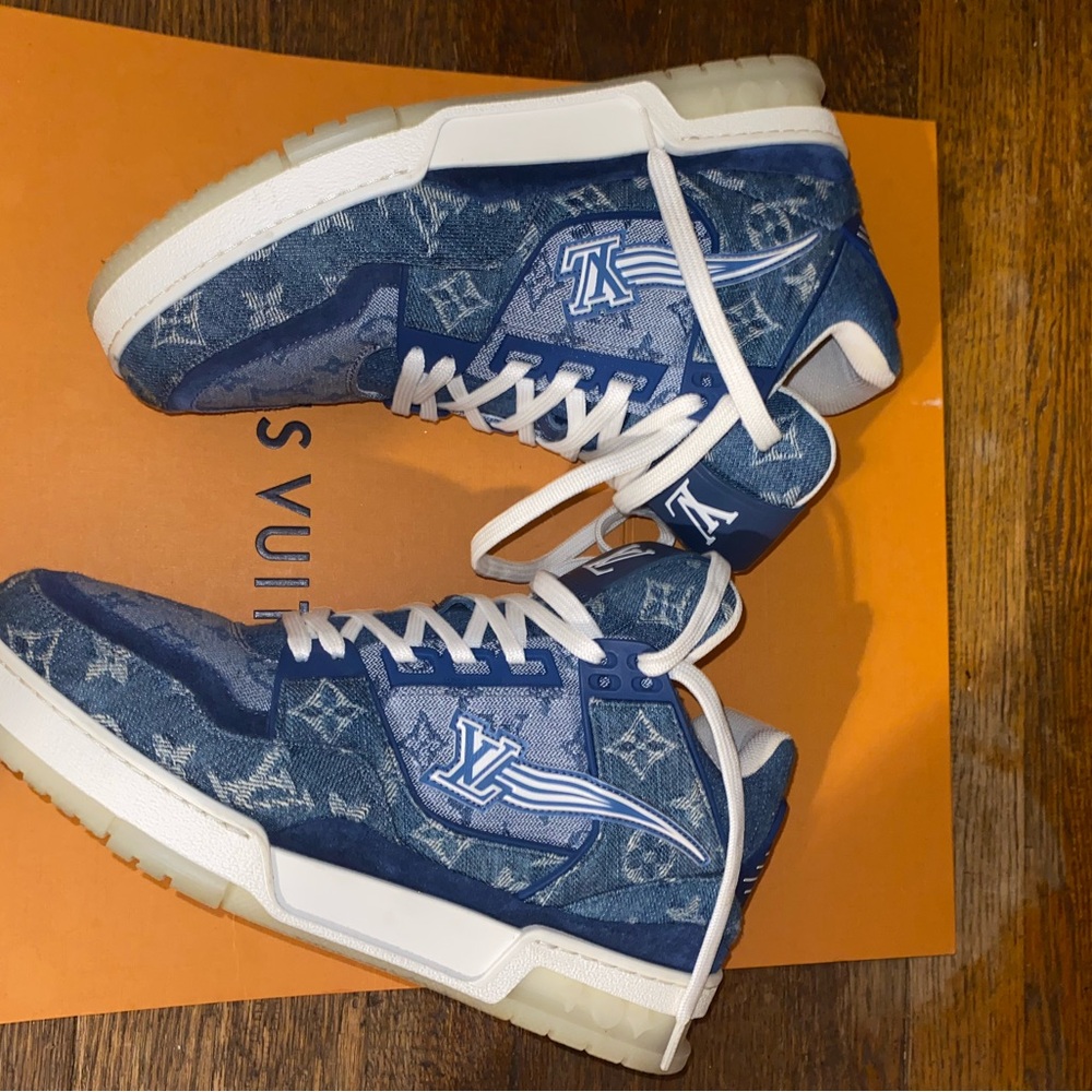 Louis Vuitton Denim Blue High-Tops - Picture 5 of 6